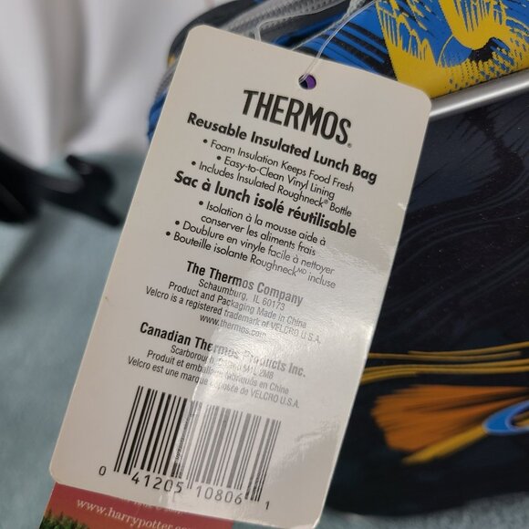 Harry Potter Quidditch 2001 Thermos Soft Lunch Box Vintage Soft Lunch Bag NWT - Picture 4 of 11